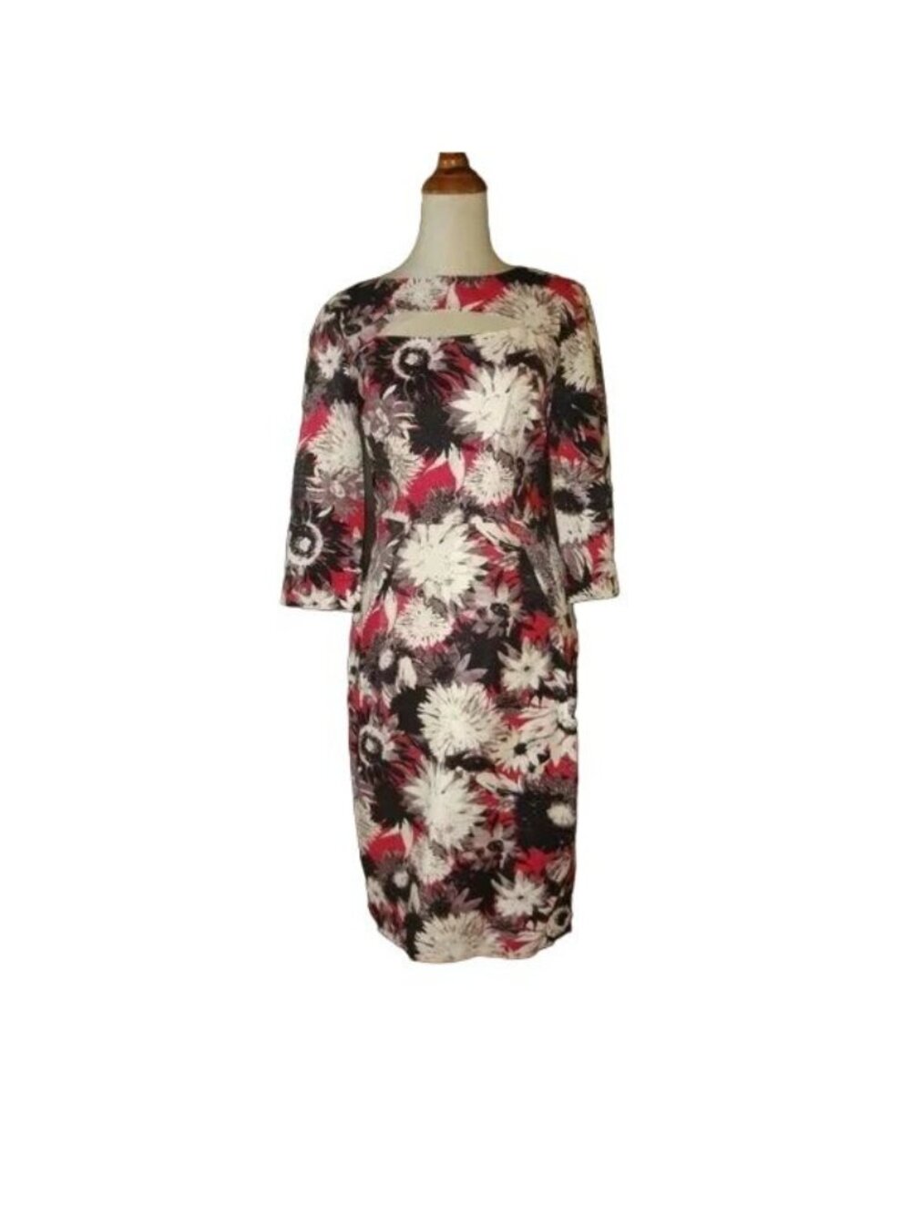 🆕 Debbie Shuchat Cutout Yoke Floral Print Dress 6-8 - Picture 3 of 8